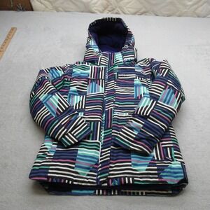 Columbia Jacket Youth‎ Medium Purple Black Omni Heat Hooded Insulated Waterproof